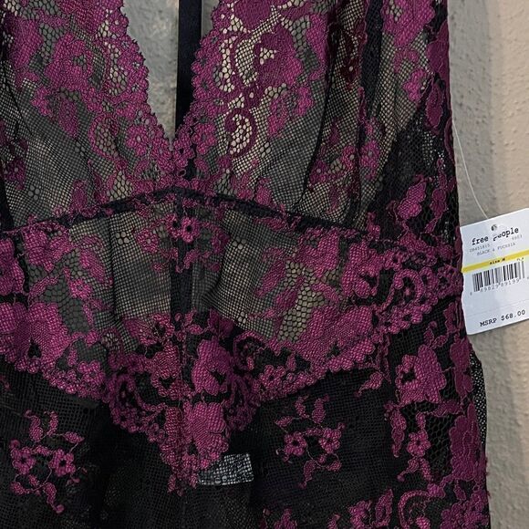 Free People Too Cute To Handle Laced Bodysuit Size M - Picture 6 of 9